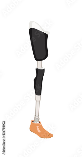 prosthetic leg realistic vector illustration isolated