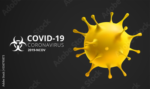 Coronavirus disease COVID-19 infection medical isolated. China pathogen respiratory influenza covid virus cells. Chinese coronavirus COVID-19 under the microscope. vector illustration