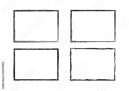 grunge brush stroke frame set. abstract black painted template vector design