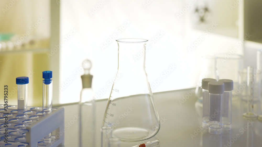 View of the laboratory equipments on the table View of the laboratory equipments on the table