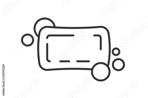 Soap icon. Flat line style web sign. Vector illustration isolated on white background.