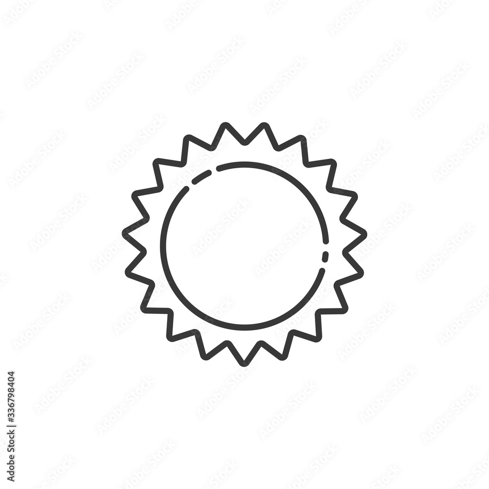 Sun. Outline icon. Weather vector illustration