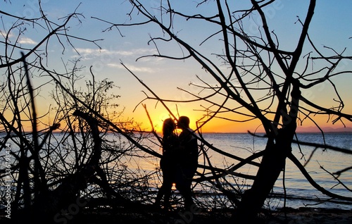 fishing at sunset