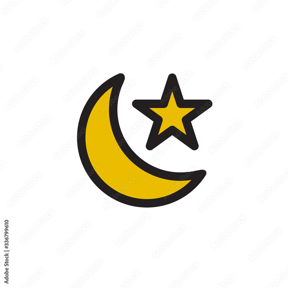 symbol of islam line icon, vector illustration symbol of islam line icon, vector illustration