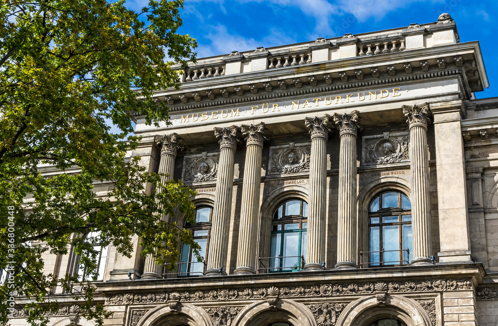 Fototapeta premium Facade of Berlin Museum of Natural History (Museum fur Naturkunde). Established in 1810, houses more millions zoological, paleontological and mineralogical specimens