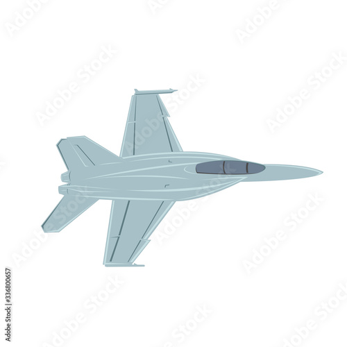 Jet fighter vector illustration. Military aircraft. Carrier-based aircraft. Modern supersonic fighter