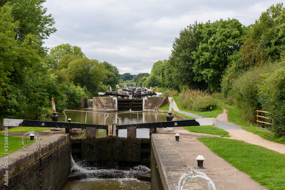 Obraz premium Hatton locks on the Grand Union Canal