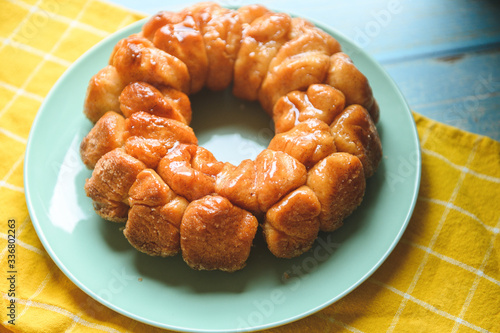 Monkey Bread with Caramel and Cinnamon. photo