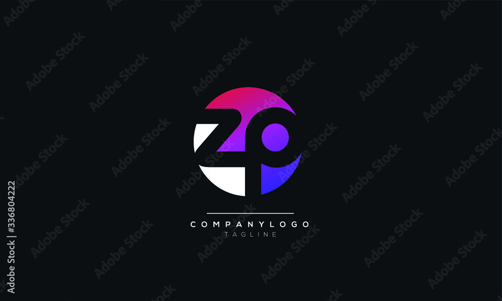 Fototapeta premium ZP PZ Z P Letter logo alphabet monogram initial based icon design