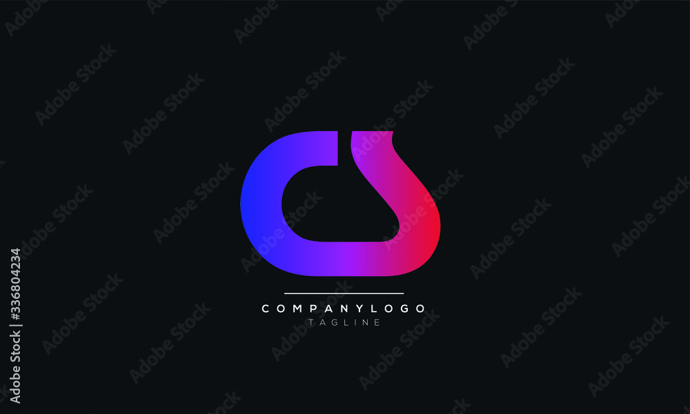 Obraz premium CS SC C S Letter logo alphabet monogram initial based icon design