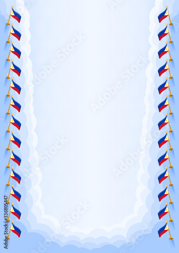 Vertical frame and border with Philippines flag