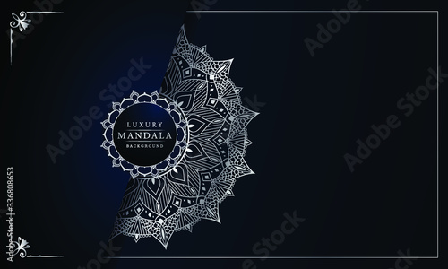Luxury mandala background with arabesque pattern arabic islamic east style for Wedding card  book cover. 