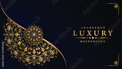 uxury mandala background with arabesque pattern arabic islamic east style for Wedding card, book cover. 