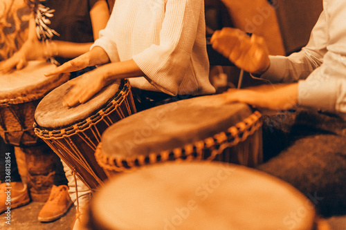 drumming of a group of people
