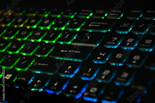 Backlight gaming keyboard with versatile color schemes	