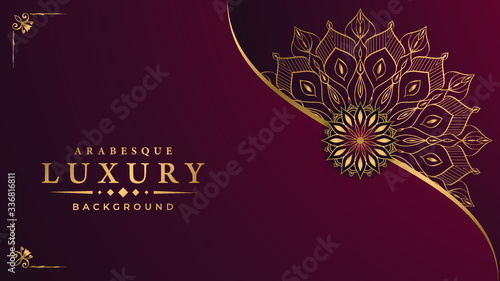 Luxury mandala background with arabesque pattern arabic islamic east style for Wedding card, book cover.
