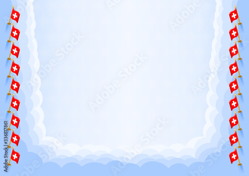 Horizontal  frame and border with Switzerland flag
