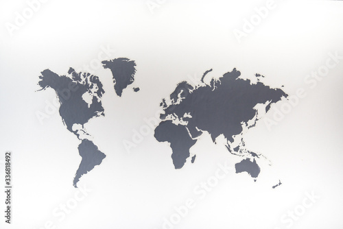 World map on white background