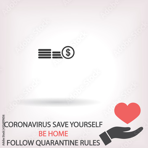 Coins  vector icon  , lorem ipsum Flat design