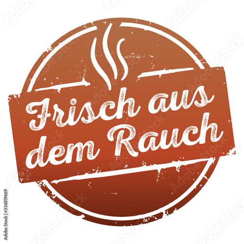 Brauner Button frisch aus dem Rauch zerkratzt