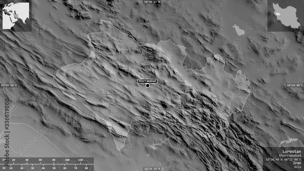 Fototapeta premium Lorestan, Iran - composition. Grayscale