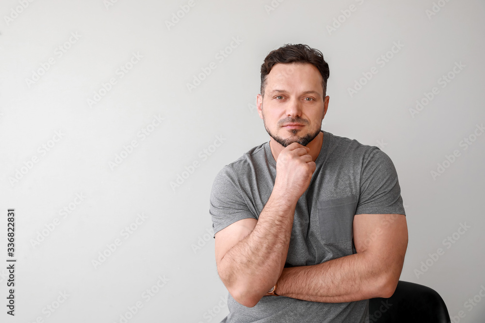 Stylish man on light background Stylish man on light background