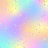 Holographic Design on Gradient Background - Cute holographic pattern on bright pastel gradient background