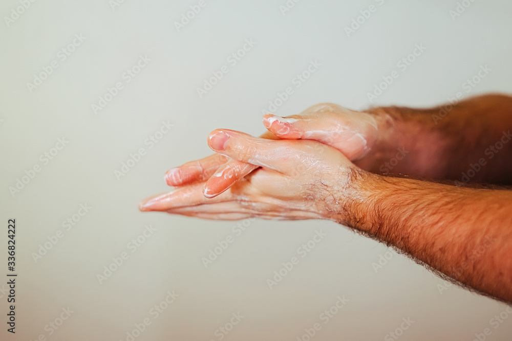 Hand washing with soap for the prevention of germs, bacteria, viruses. Hand washing with soap for the prevention of germs, bacteria, viruses.