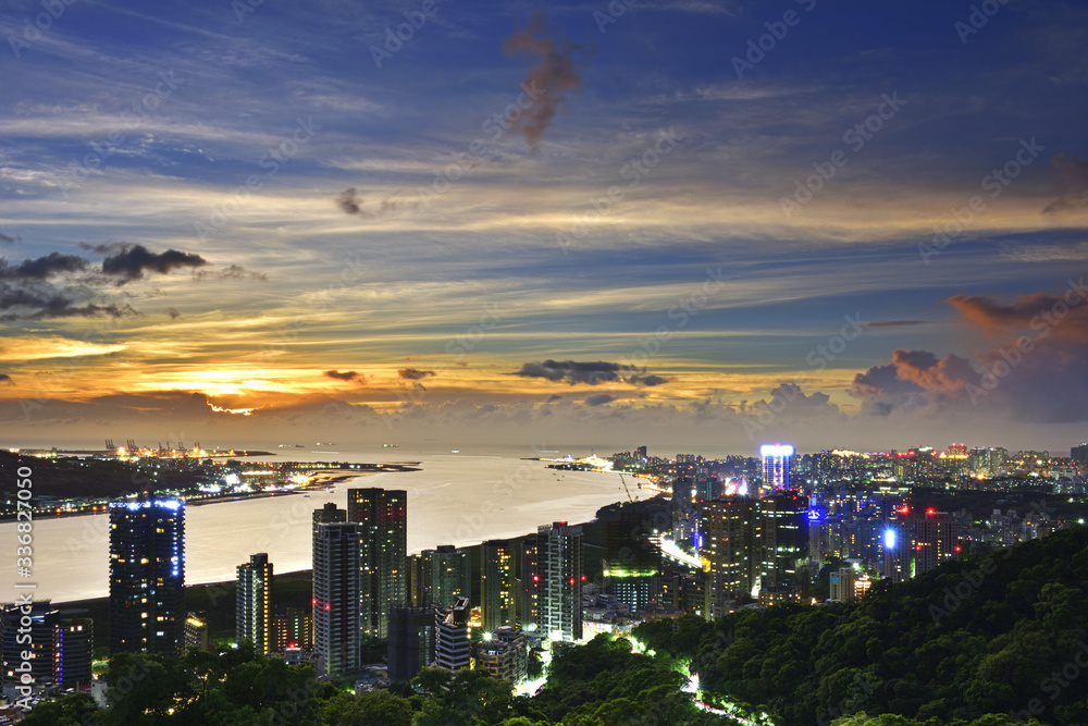 Fototapeta premium sunset of Taipei port Taiwan