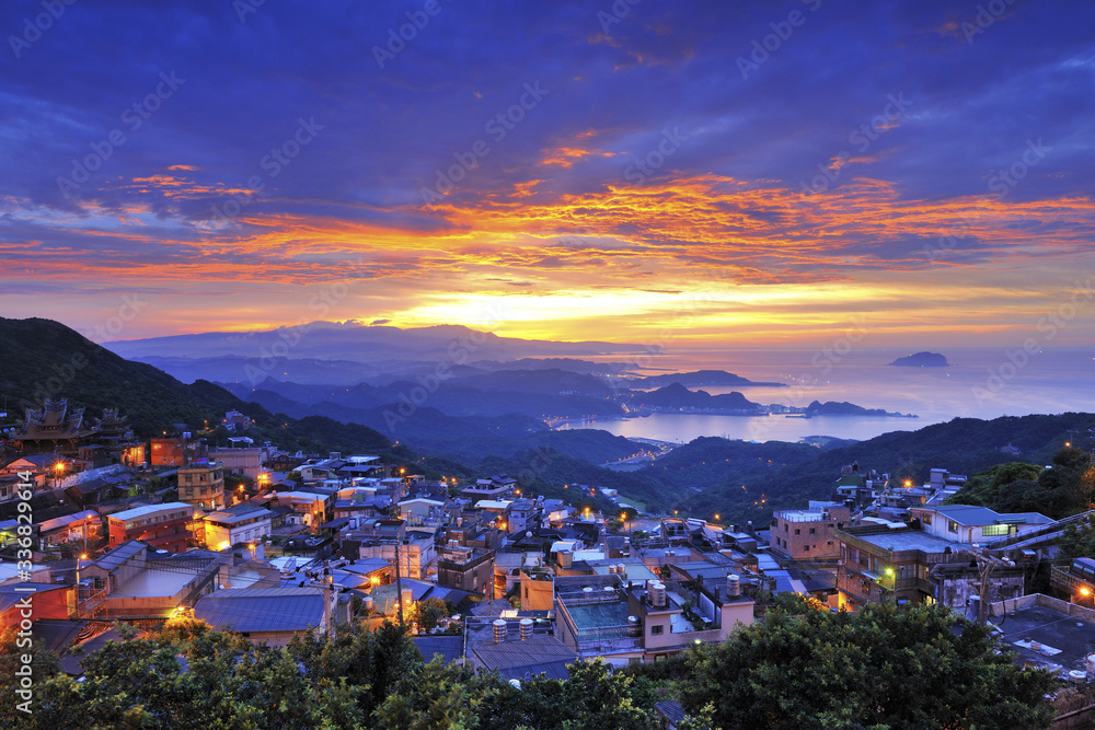 sunset of Jiufen Taiwan
