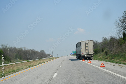 Semi On the Side of a Highway