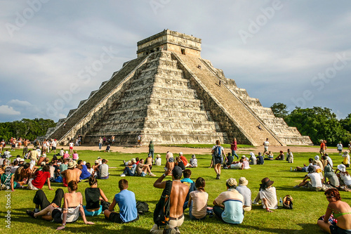 Pyramyd of Kukulcan en the mayan city of Chichen Itza, southern Mexico photo