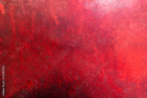 Grungy red texture, old surface of metal boat, abstract background