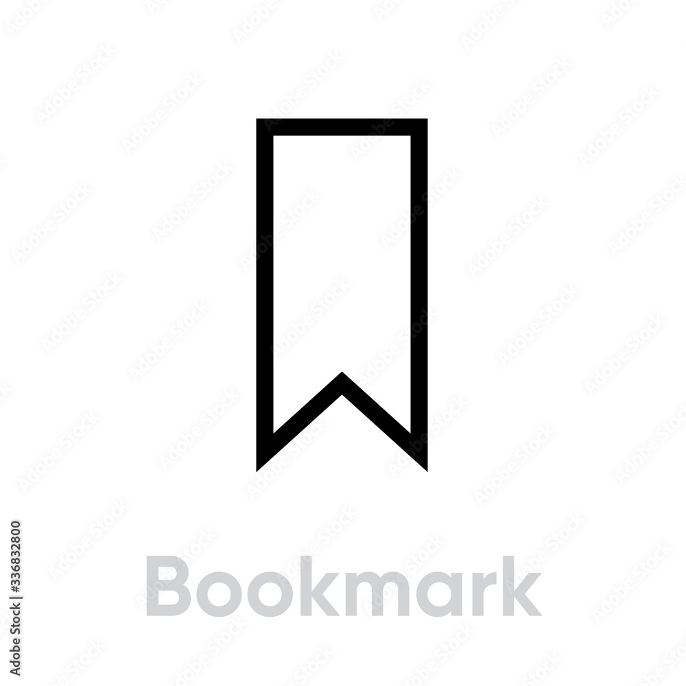 Bookmark icon. Editable Line Vector. Bookmark icon. Editable Line Vector.