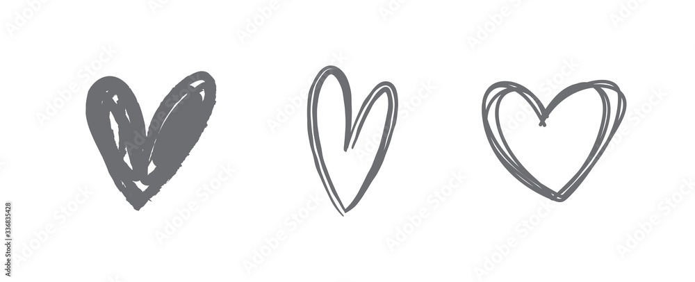 Heart doodles, hand drawn love illustrations Heart doodles, hand drawn love illustrations