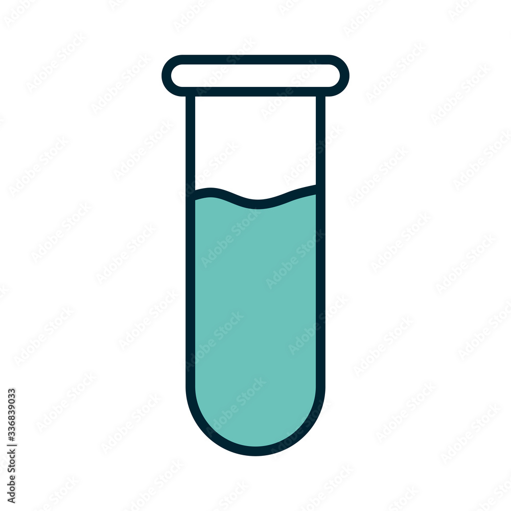 Science tube line and fill style icon vector design Science tube line and fill style icon vector design