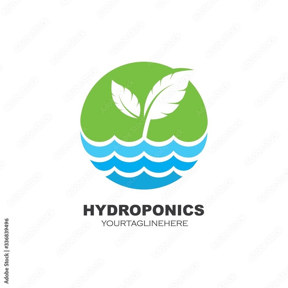 Obraz premium hydroponics logo vector illustration design