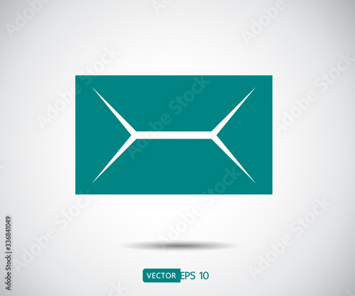 Envelope Mail icon Flat design style. Direct message, sms vector illustration