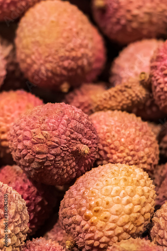 Juicy lychee close-up. Delicious fruit for a healthy diet.