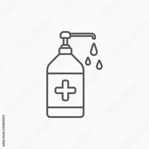 pump bottle icon, alcohol gel pump bottle vector