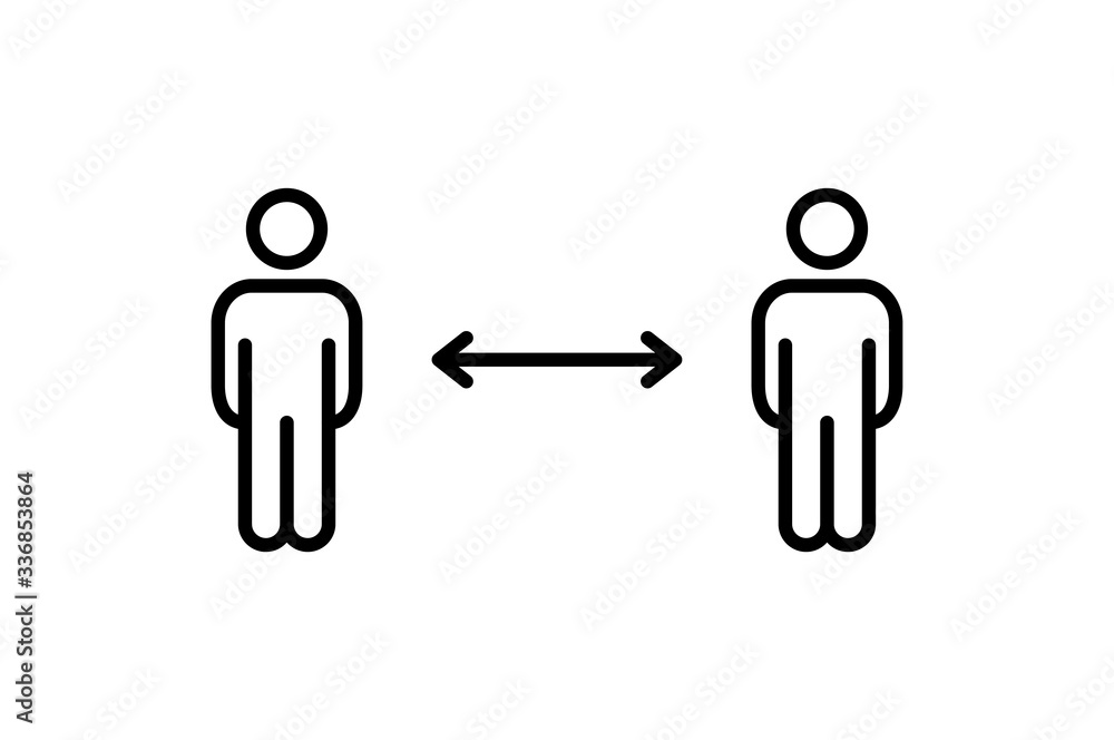 Keep distance sign. Coronavirus pandemic social distance. Preventive measures. Keep distance. Vector illustration. Keep distance sign. Coronavirus pandemic social distance. Preventive measures. Keep distance. Vector illustration.