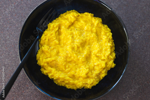 plant-based food, vegan turmeric nutritional yeast risotto