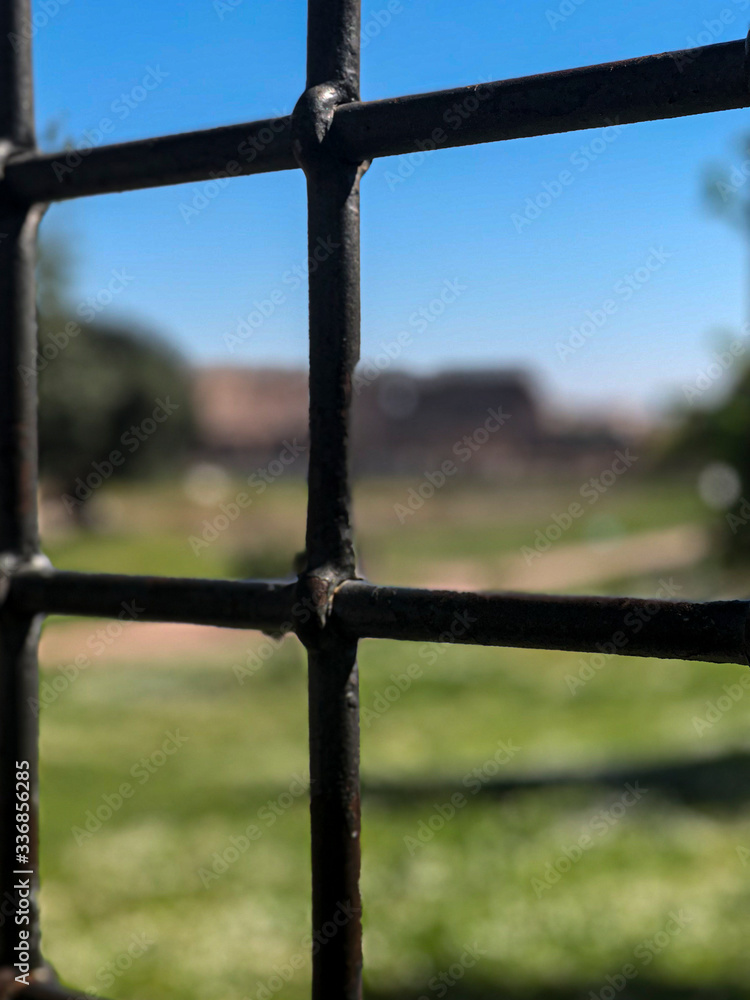 An abstract and beautiful view through grids An abstract and beautiful view through grids