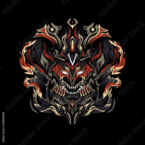 Ozama ronin samurai vector artwork illustration