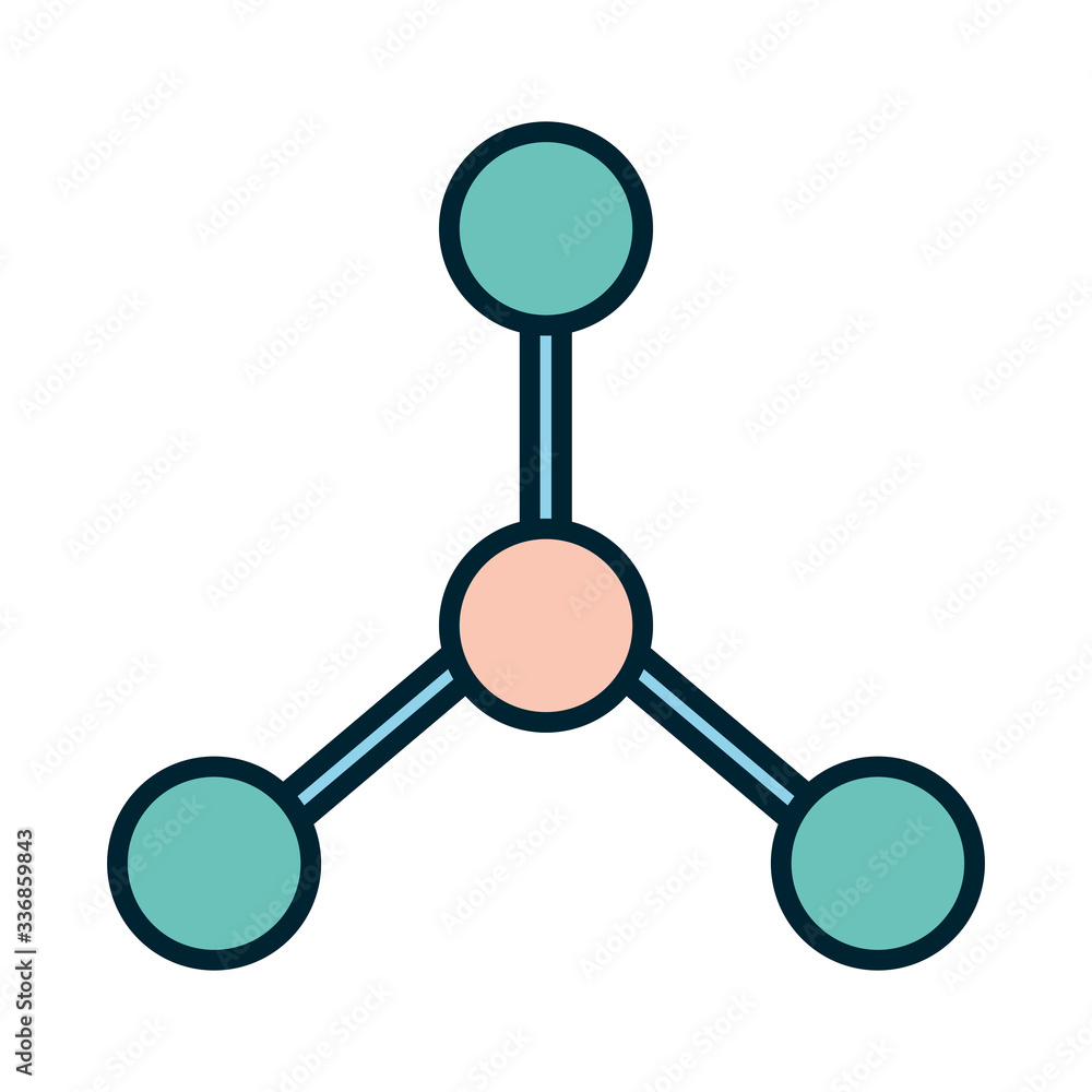Isolated atom line and fill style icon vector design Isolated atom line and fill style icon vector design