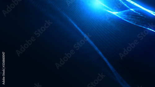 Dot white blue wave light screen gradient texture background. Abstract technology big data digital background. 3d rendering.