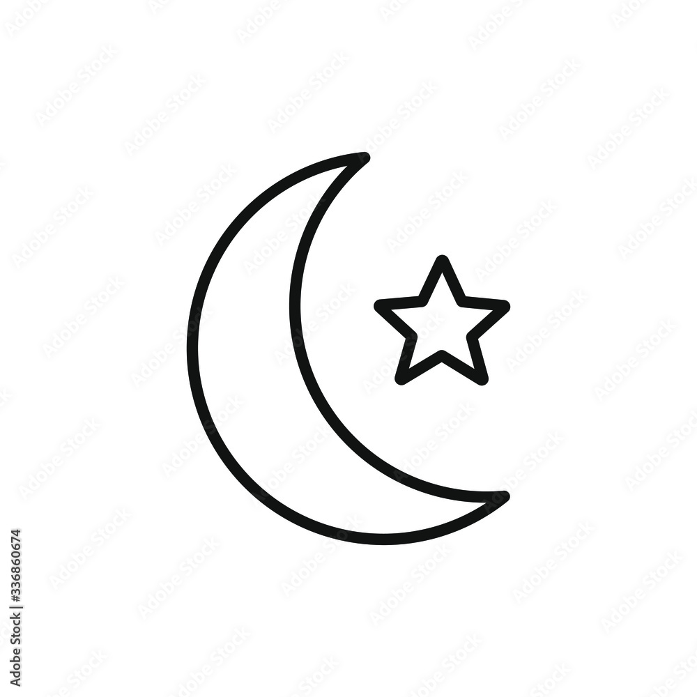 star and moon icon, ramadhan icon isolated on white background star and moon icon, ramadhan icon isolated on white background