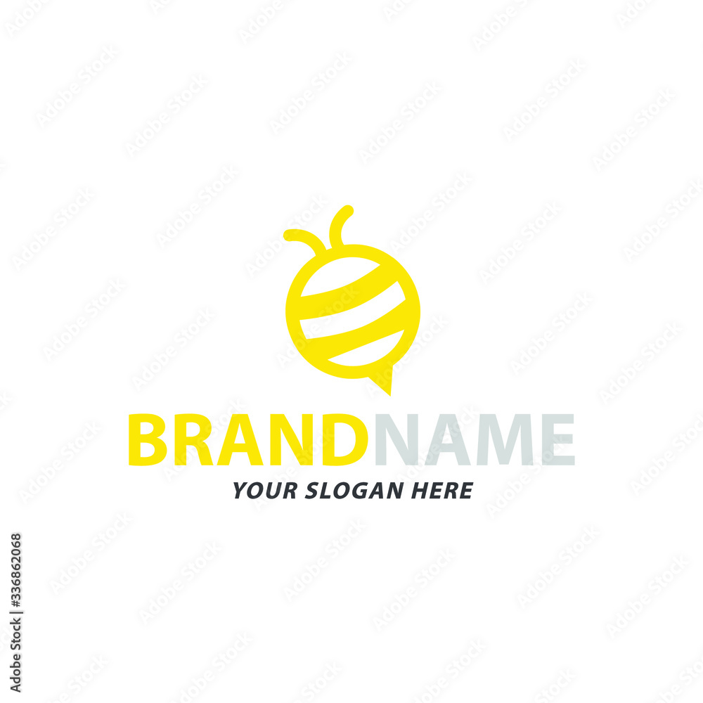 Obraz premium creative bee logo design, vector