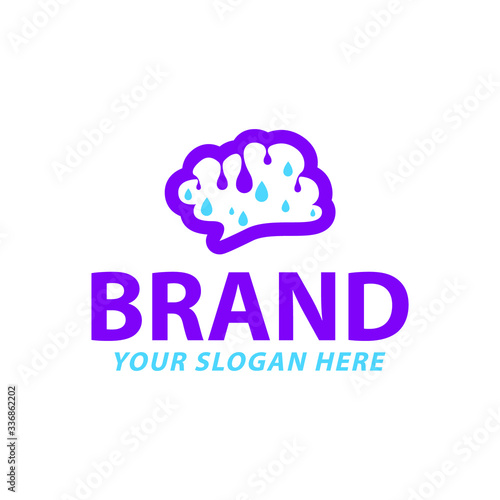 creative sweaty brain logo design, vector