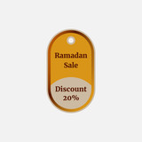 Sale banner tag or label for Ramadan kareem vector illustration template